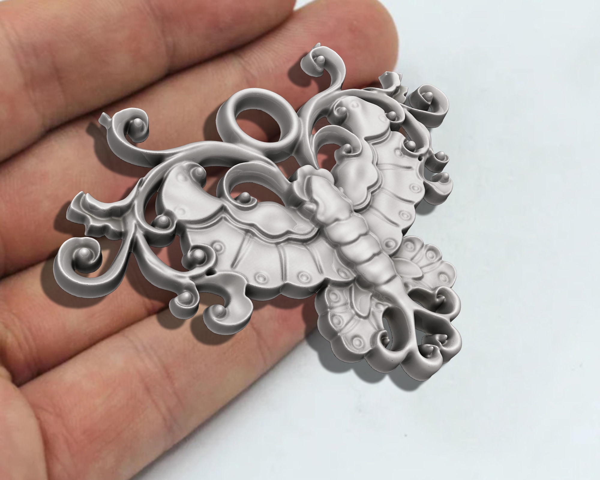  BUTTERFLY PENDANT  3D print model_9