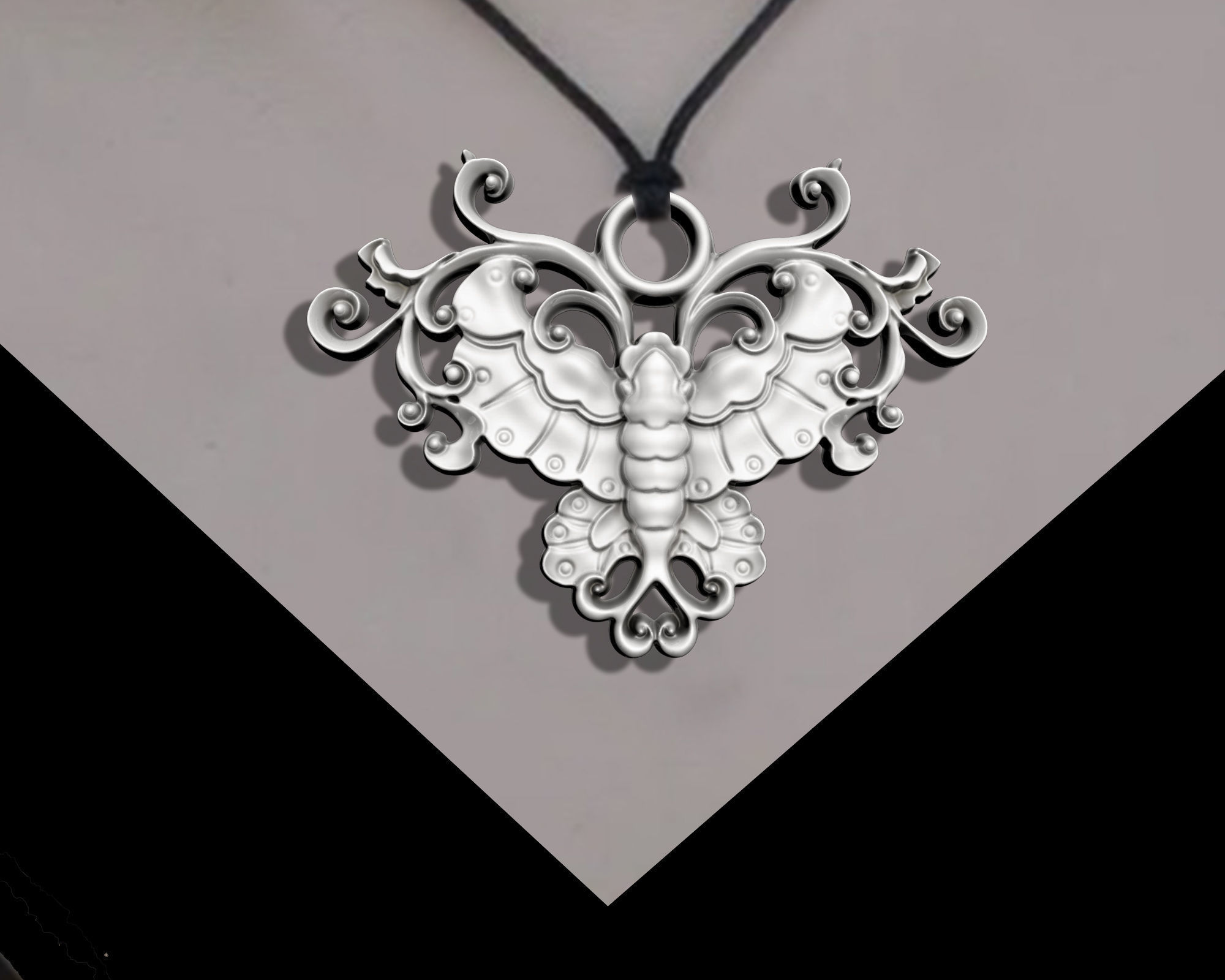  BUTTERFLY PENDANT  3D print model_2