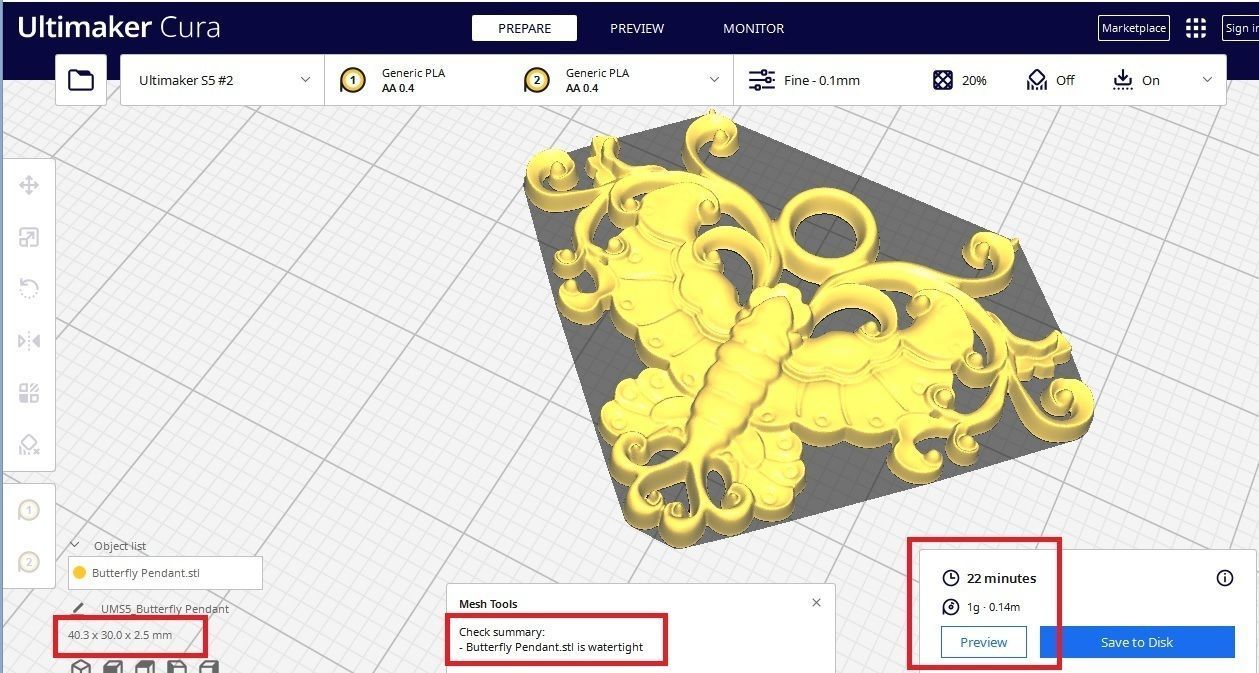  BUTTERFLY PENDANT  3D print model_4