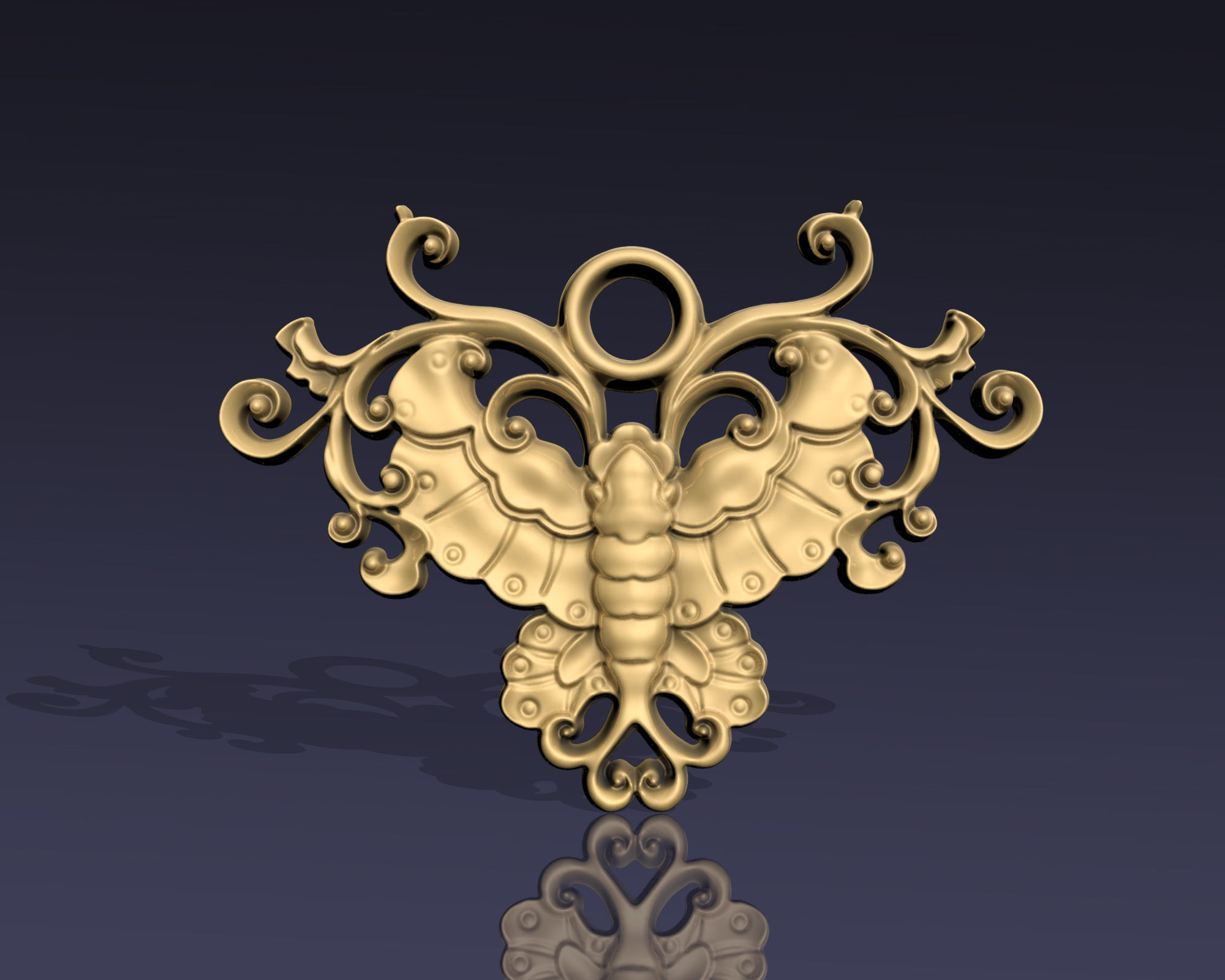  BUTTERFLY PENDANT  3D print model_3