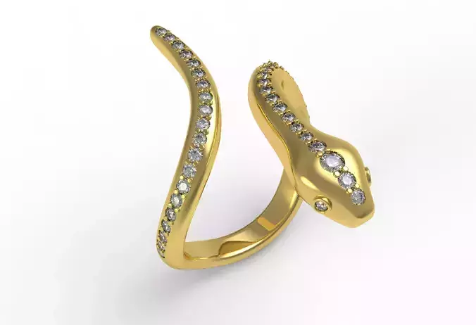 Antique Mini Snake Diamond Ring 02