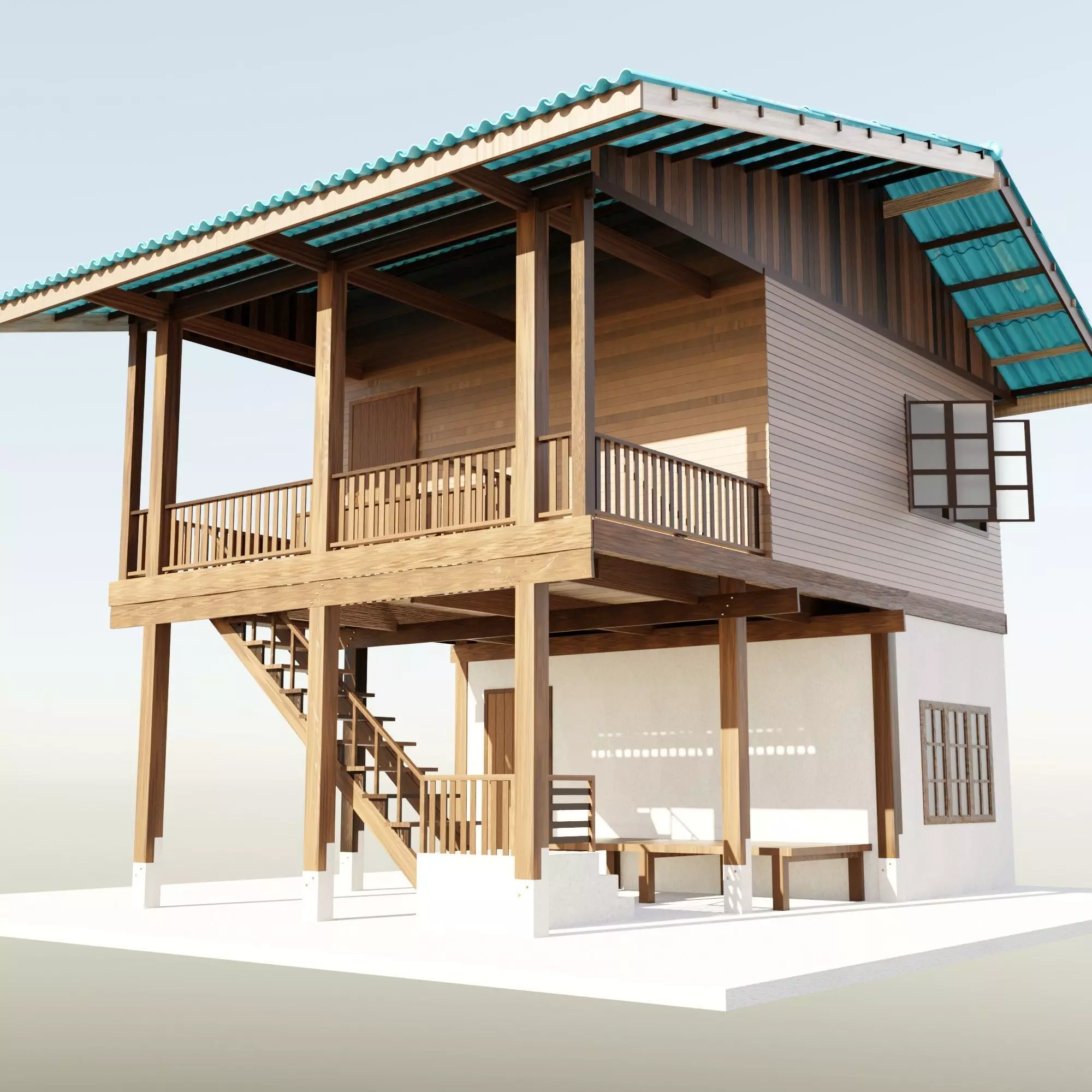 3D Out of town thai house 3D model_0