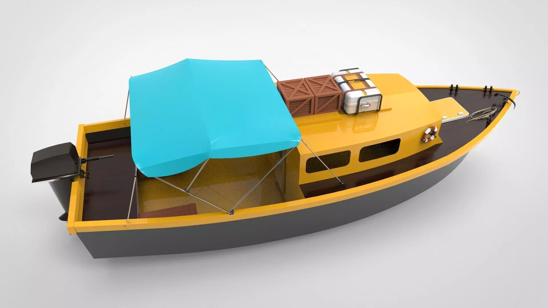 traditional boat 3D model_0