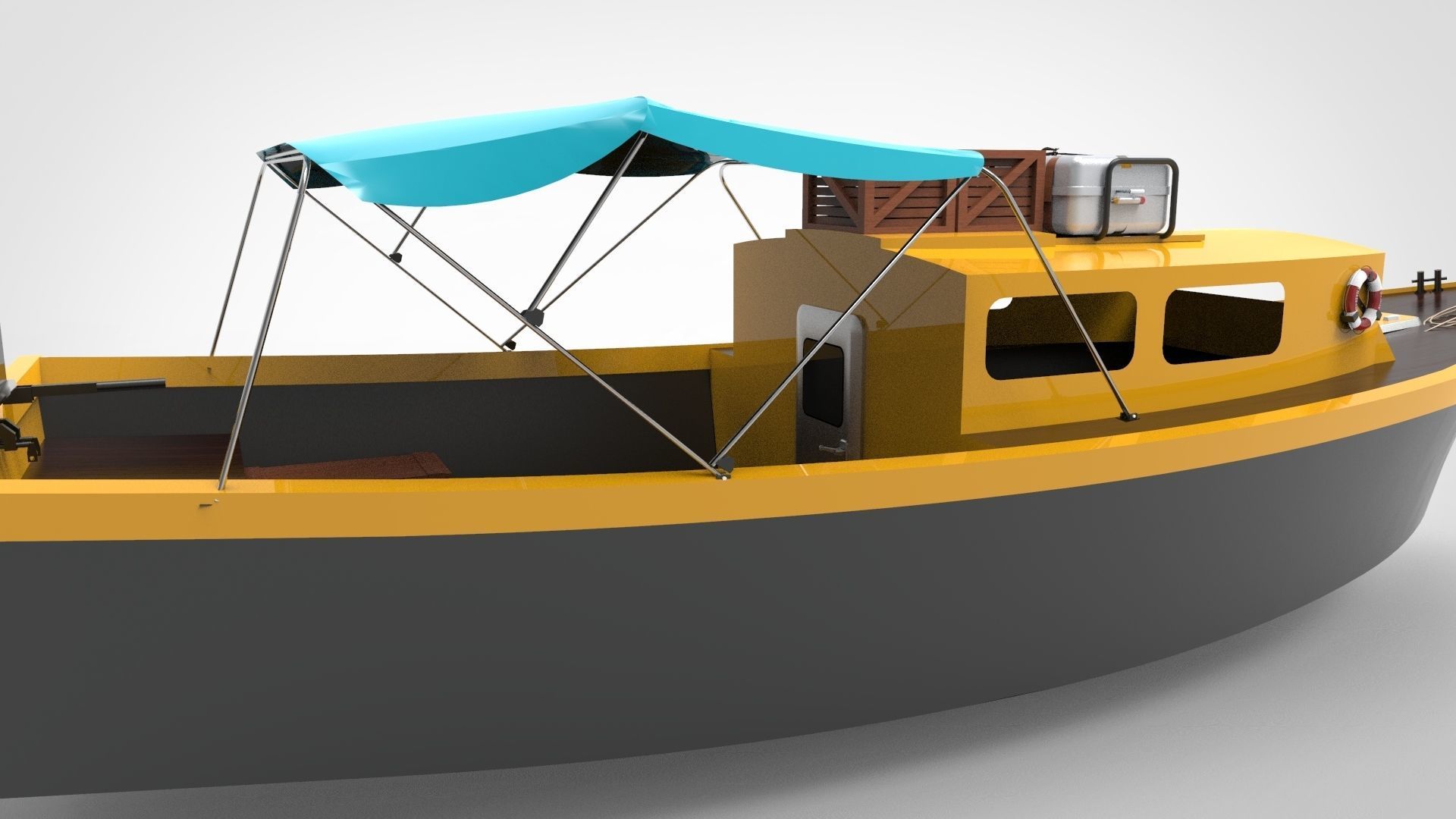 traditional boat 3D model_4