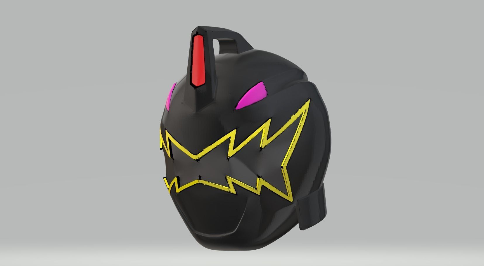 Power Rangers Dino Thunder Black Ranger helmet 3D print model_2