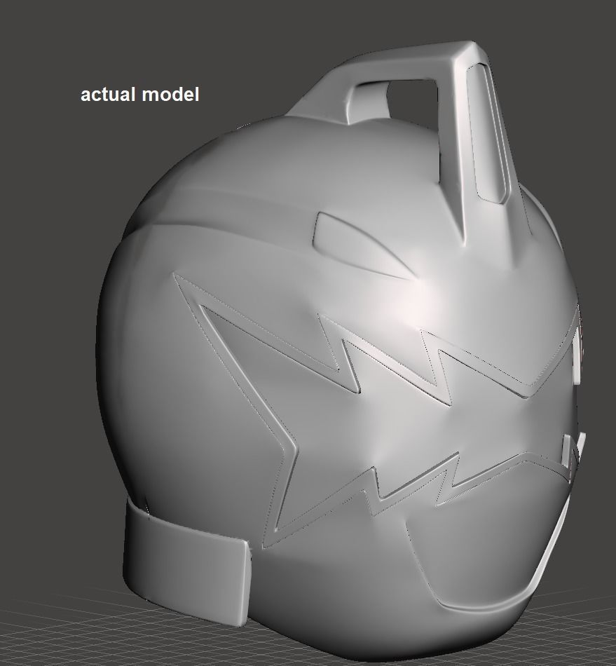 Power Rangers Dino Thunder Black Ranger helmet 3D print model_3