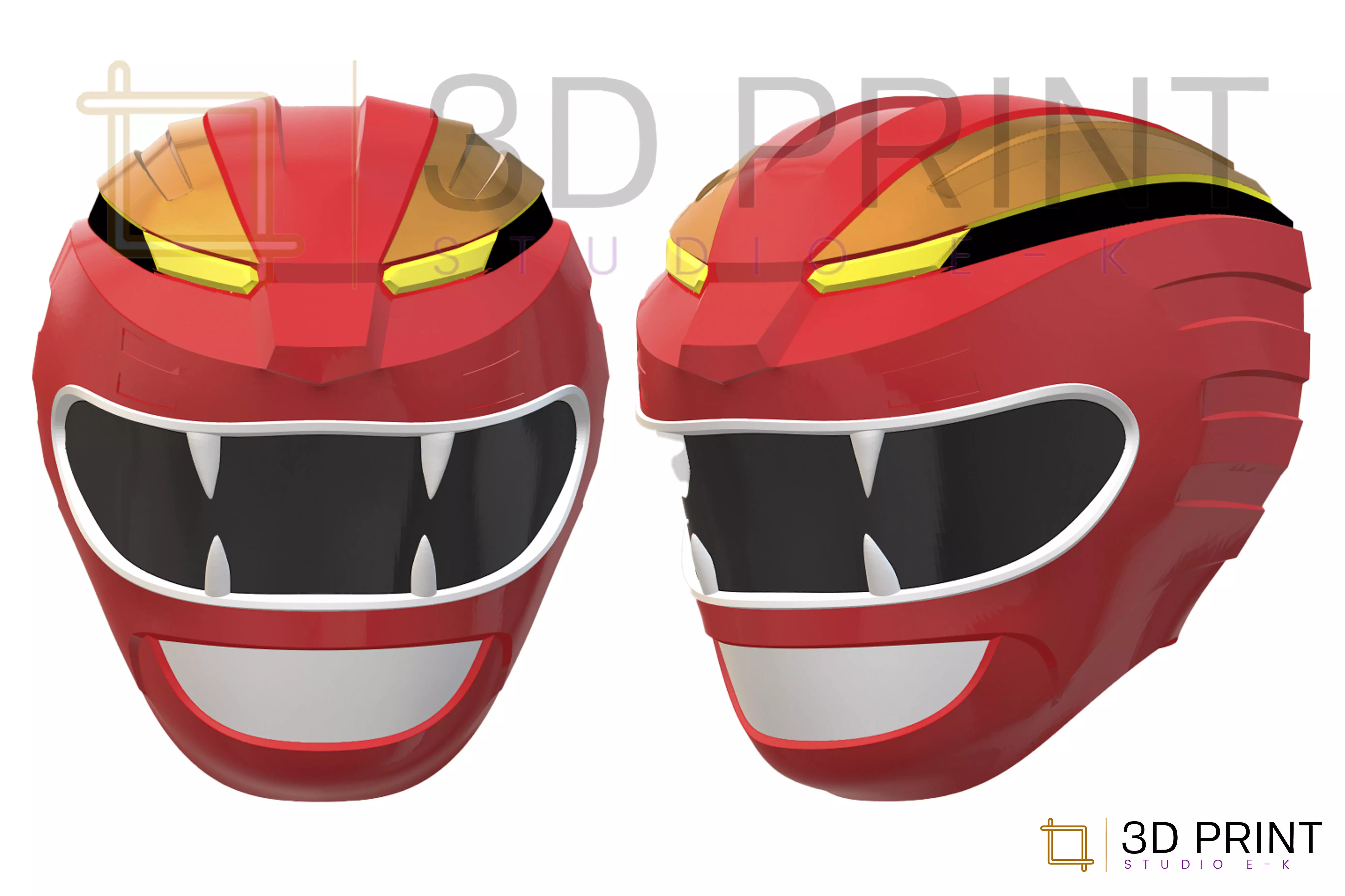Power Rangers Wild Force Red Ranger helmet 3D print model_0