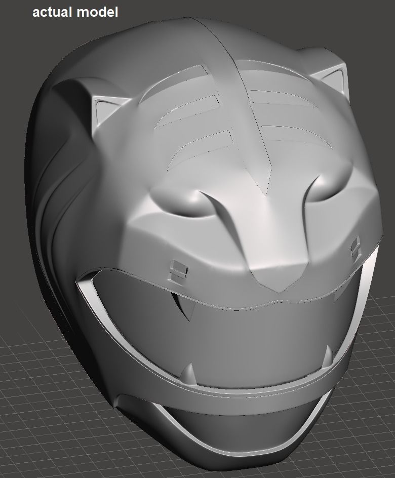 Power Rangers Wild Force White Ranger helmet 3D print model_7