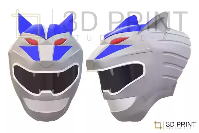 Power Rangers Wild Force Silver Ranger helmet Lunar Wolf Ranger 3D print model