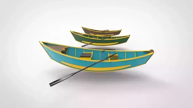 Traditional wooden boats  3D model