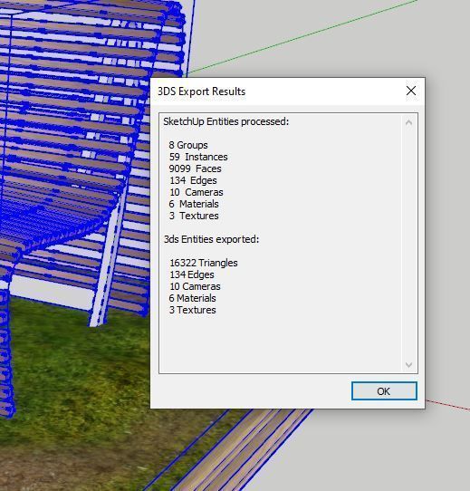 Stick Wood Bench 3D model_5