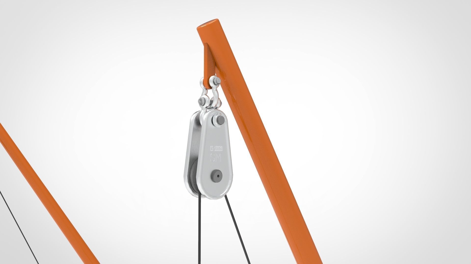 lifeboat crane davit ship 3D model_2