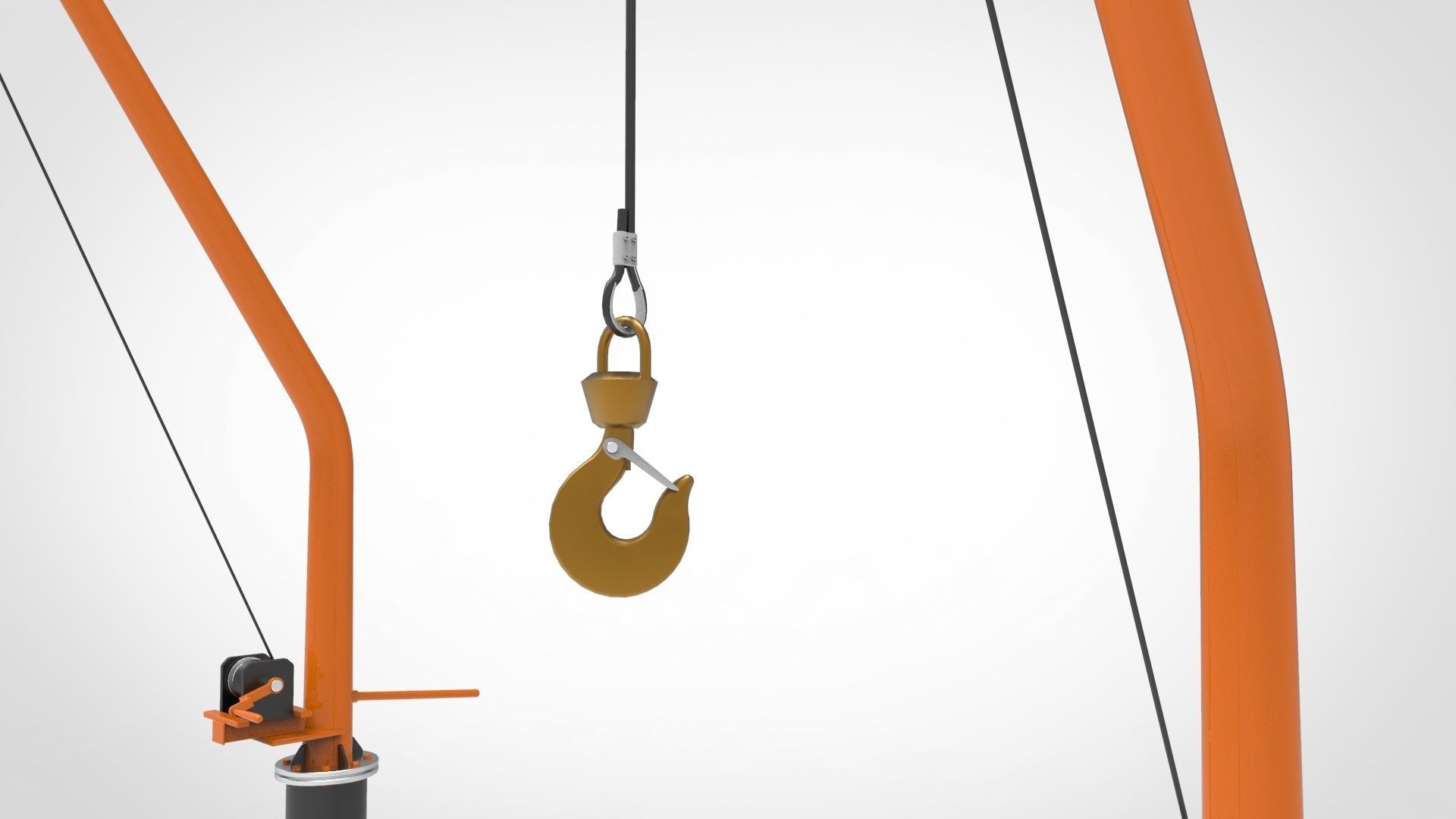 lifeboat crane davit ship 3D model_3