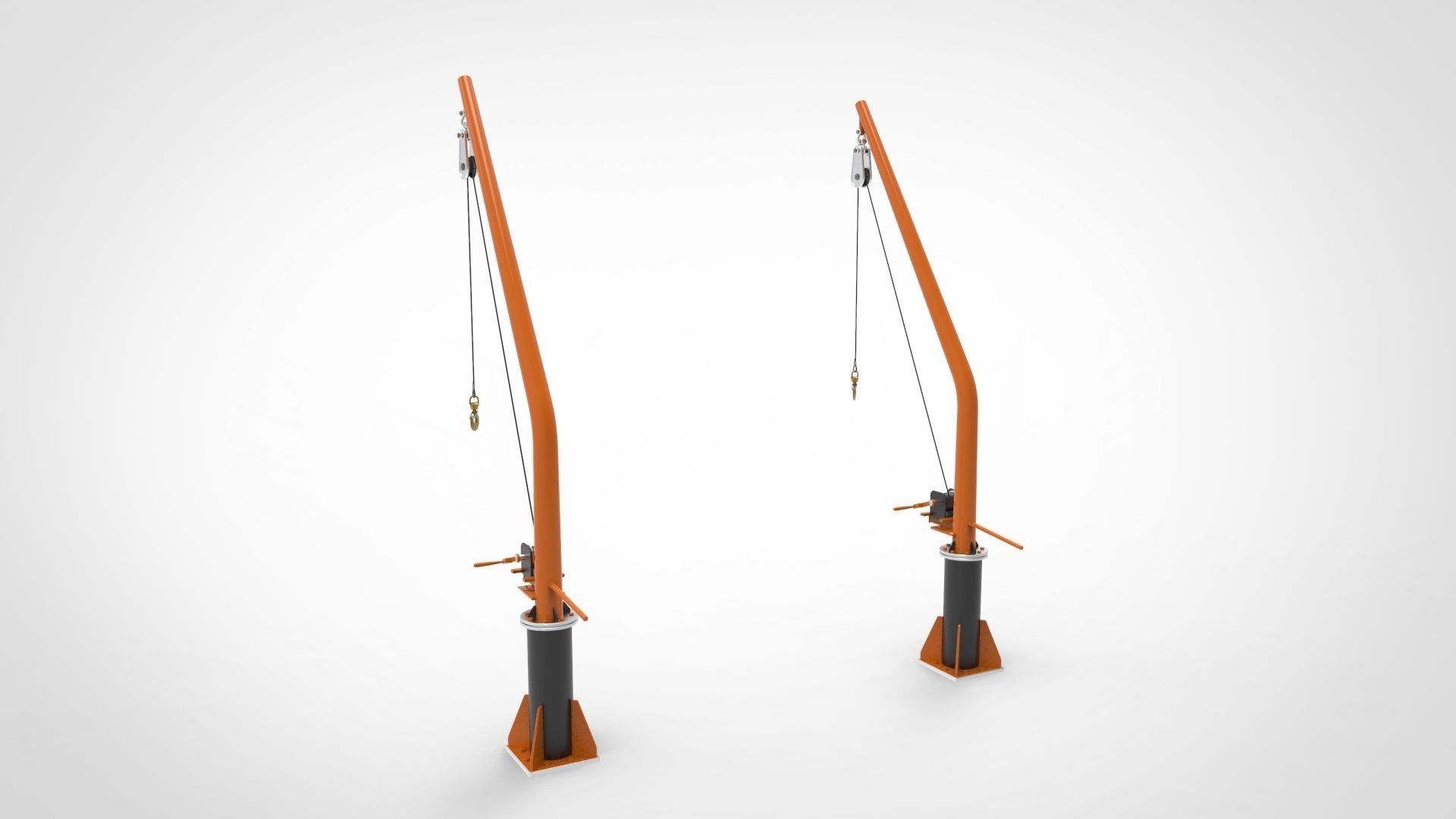 lifeboat crane davit ship 3D model_4