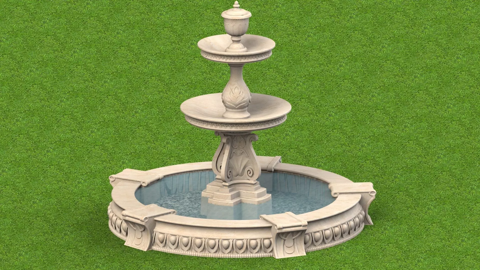 Natural stone fountains 3D model_0