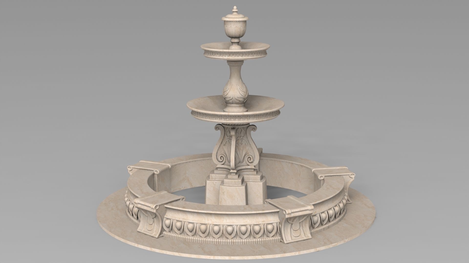 Natural stone fountains 3D model_1