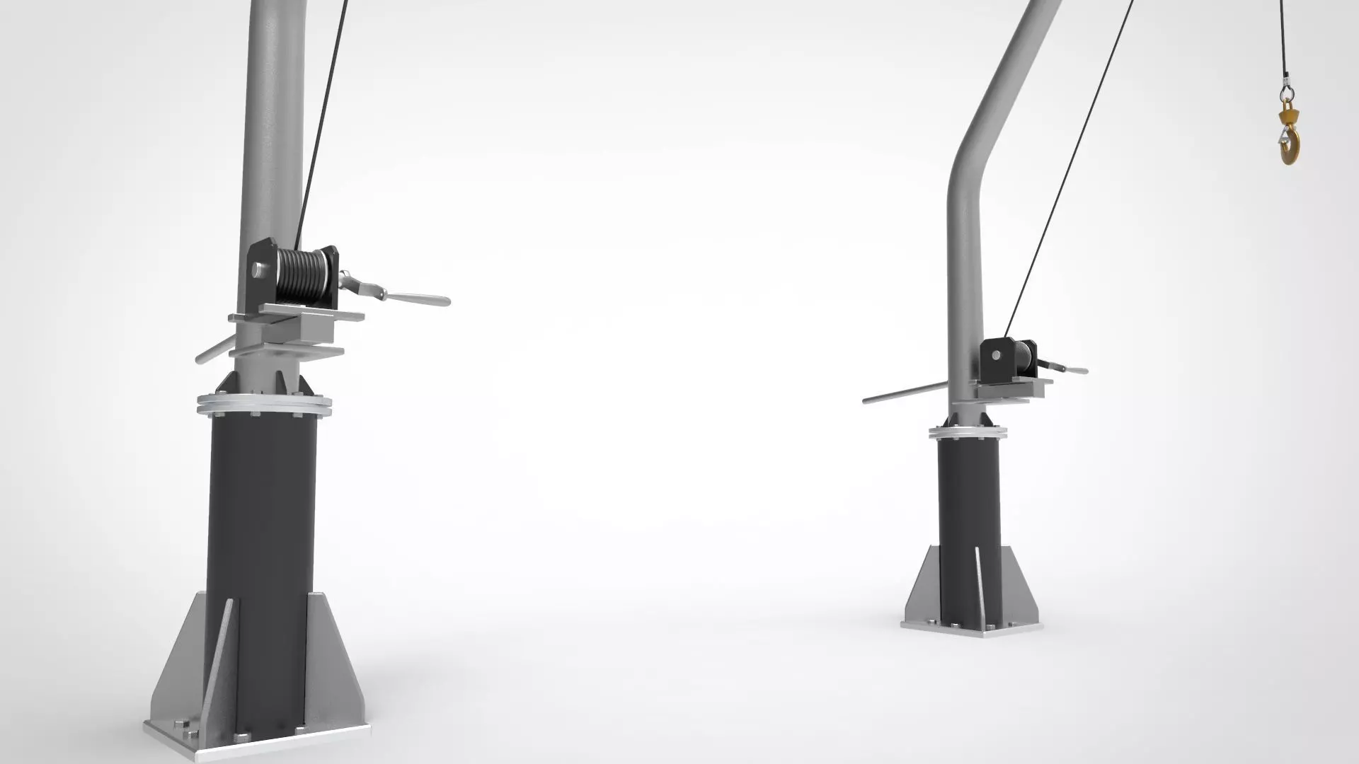 lifeboat crane davit ship 3D model_0