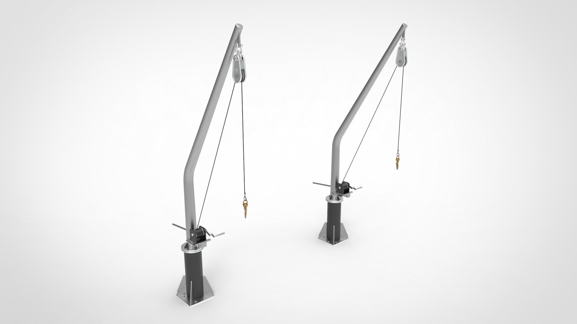 lifeboat crane davit ship 3D model_1