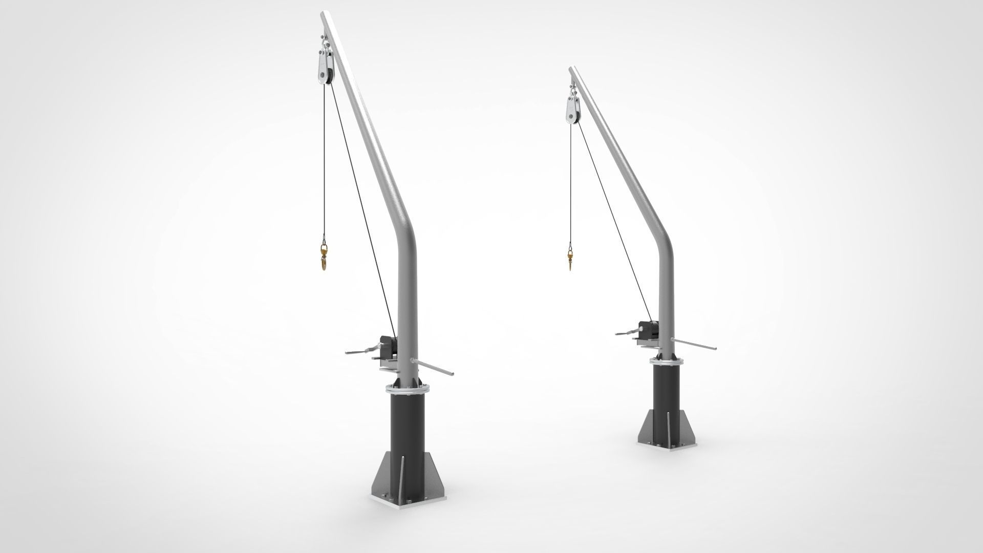 lifeboat crane davit ship 3D model_2