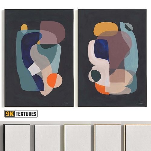 Plaster Two Photo Frame 430 Low-poly 3D model