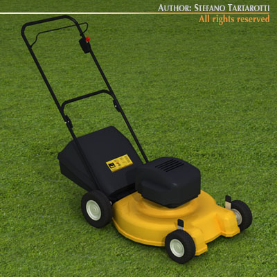 Lawnmower lawn mower 3D model_5