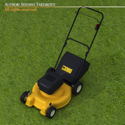Lawnmower lawn mower 3D model_4