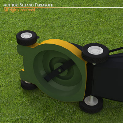 Lawnmower lawn mower 3D model_3