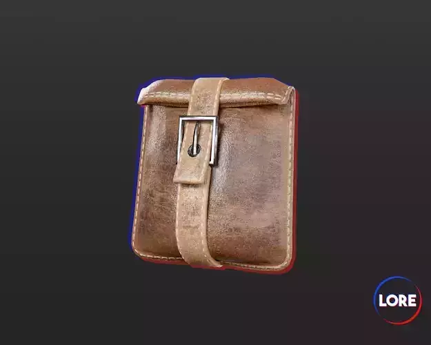 Medieval Knightly Accessory Coinpurse Low-poly 3D model