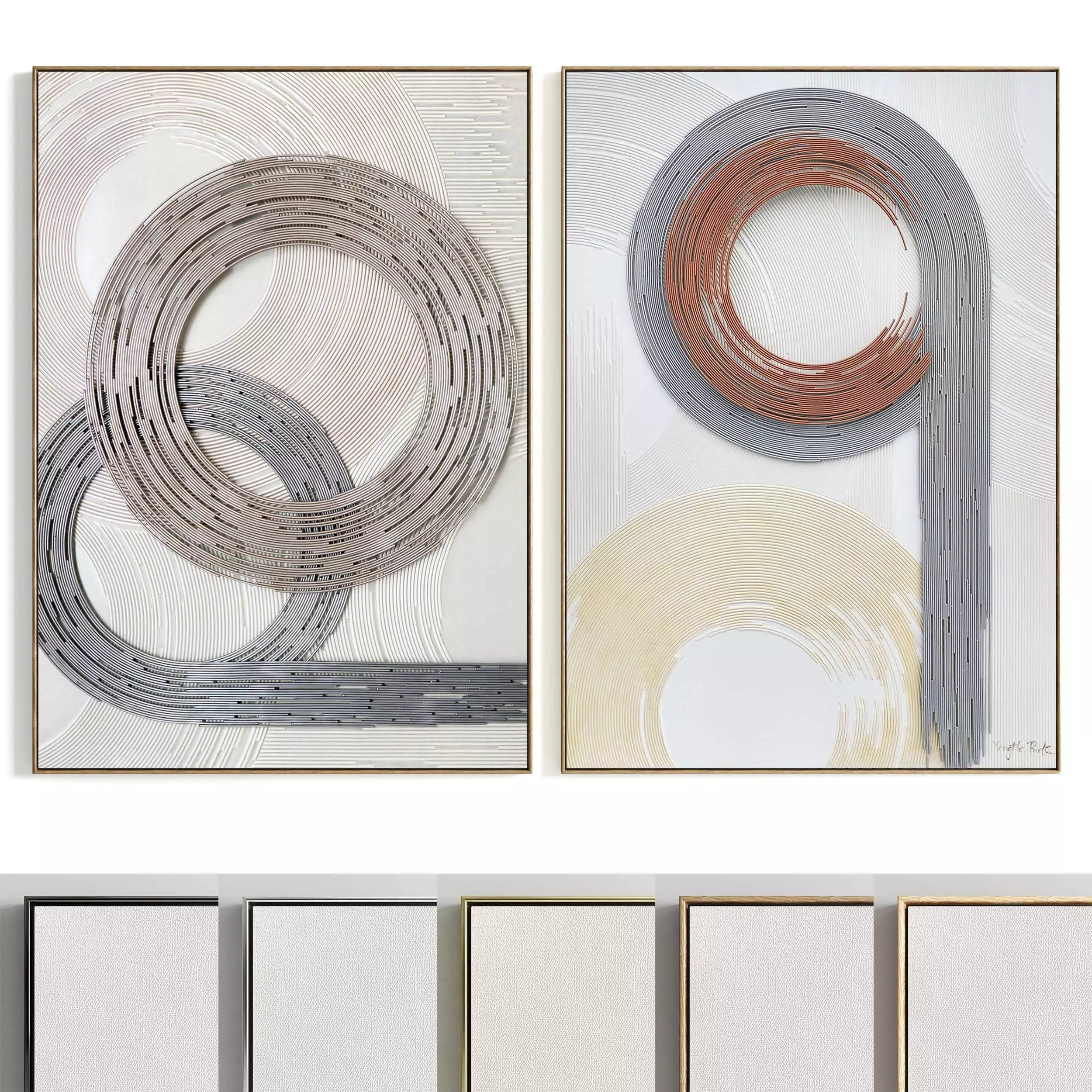 Plaster Two Photo Frame 435 Low-poly 3D model_0