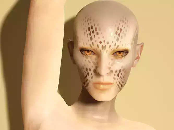Nyxie- Female Alien Character Low-poly 3D model
