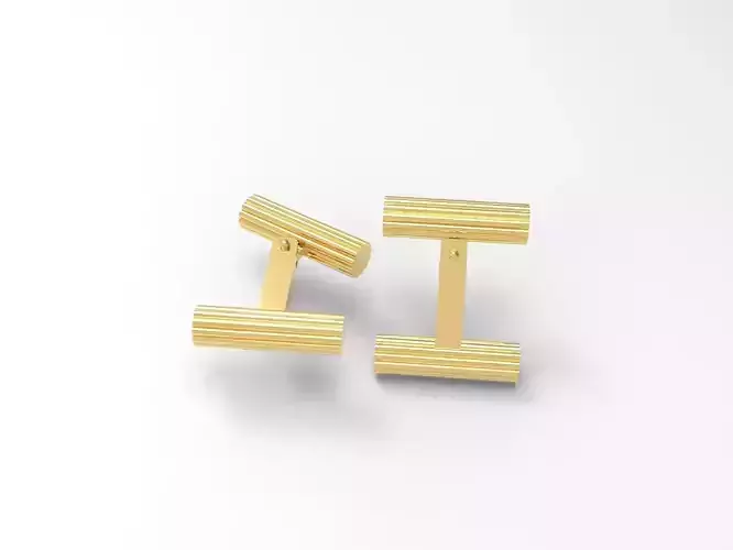 Yellow stripes cufflinks 3D print model