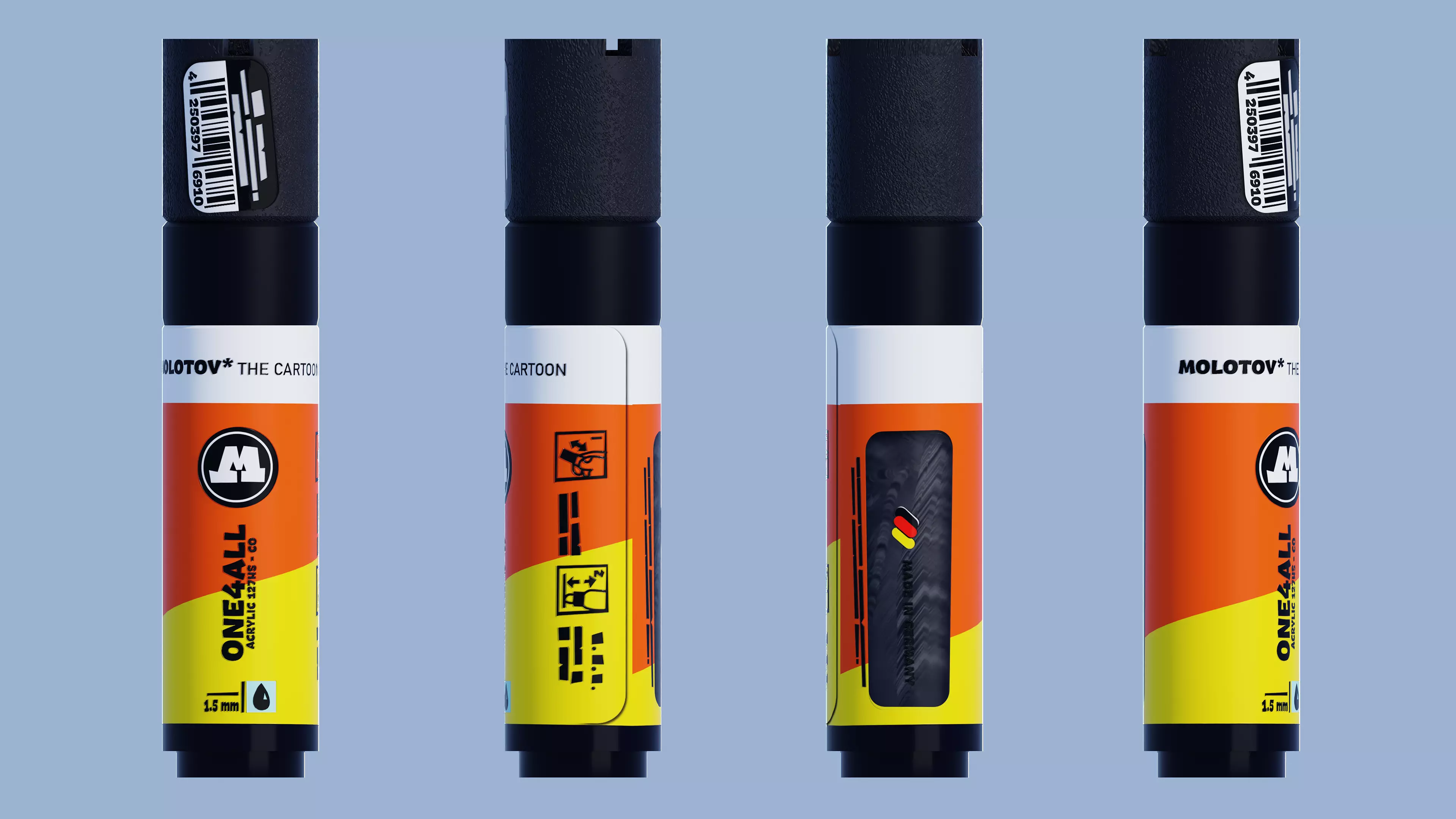 Marker MOLOTOW - the cartoon asset Low-poly 3D model_0
