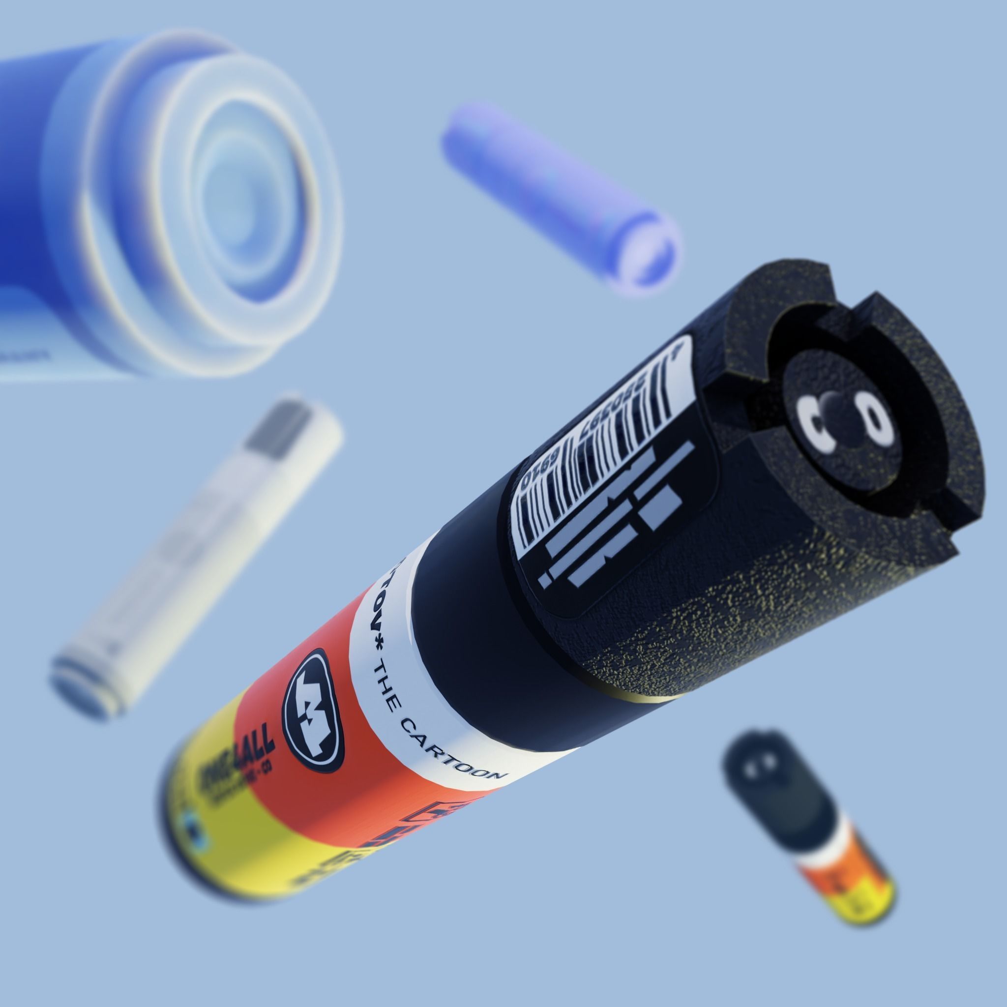 Marker MOLOTOW - the cartoon asset Low-poly 3D model_7