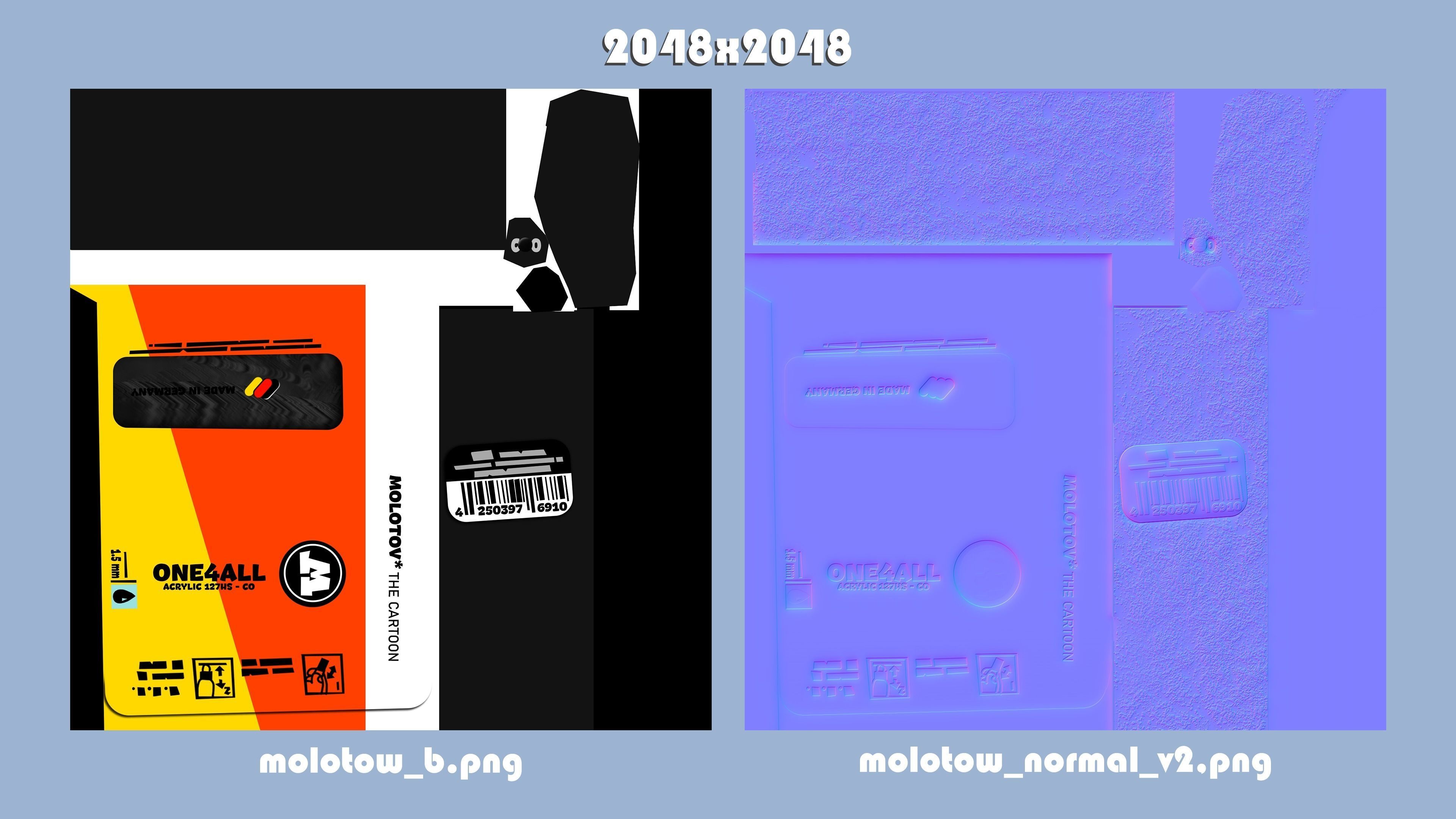 Marker MOLOTOW - the cartoon asset Low-poly 3D model_4