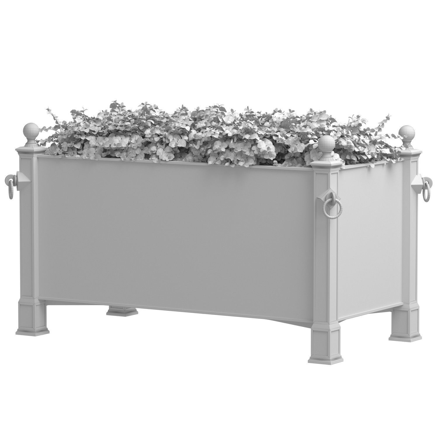 Modern Boxwood in the garden planter RH ArtDeco 3D model_2