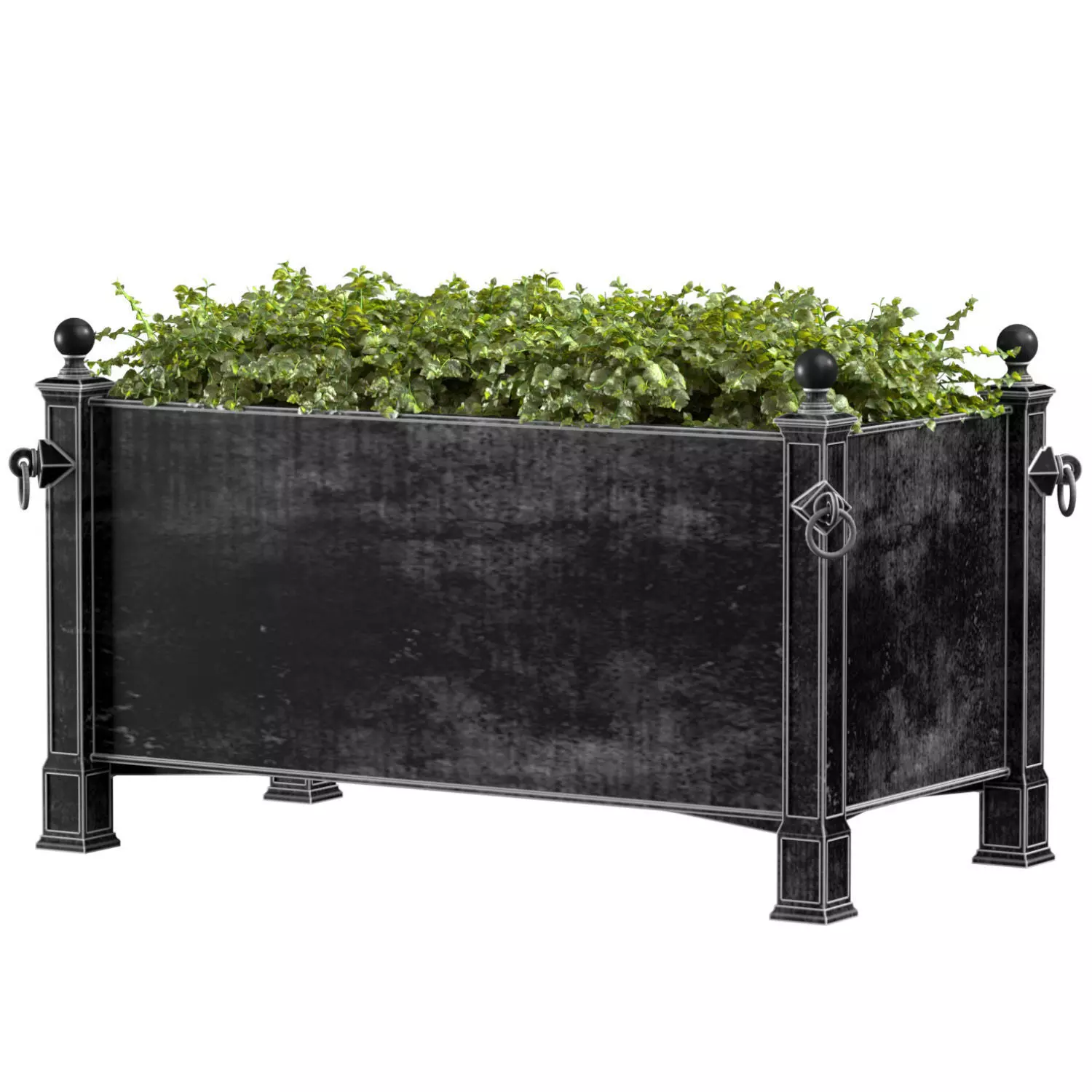 Modern Boxwood in the garden planter RH ArtDeco 3D model_0
