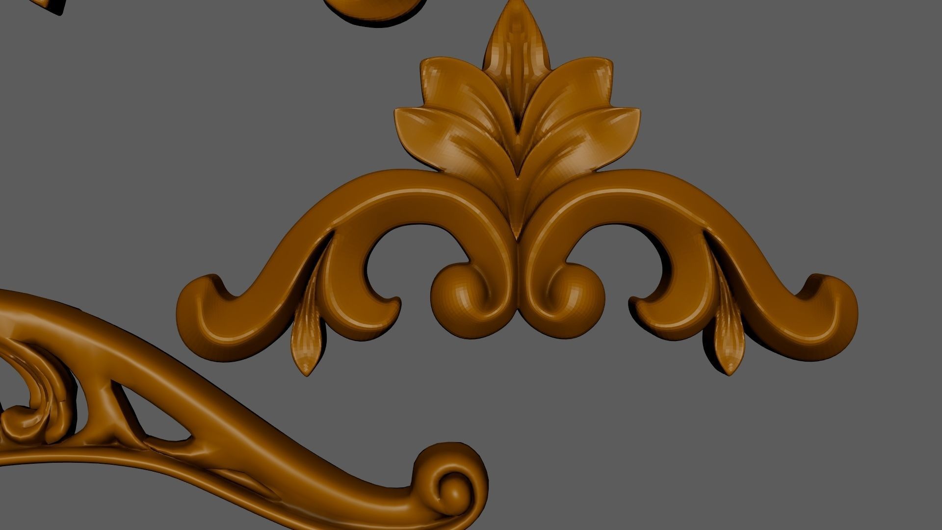 Gate Iron Flower Metal Art Decoration 3D model_5