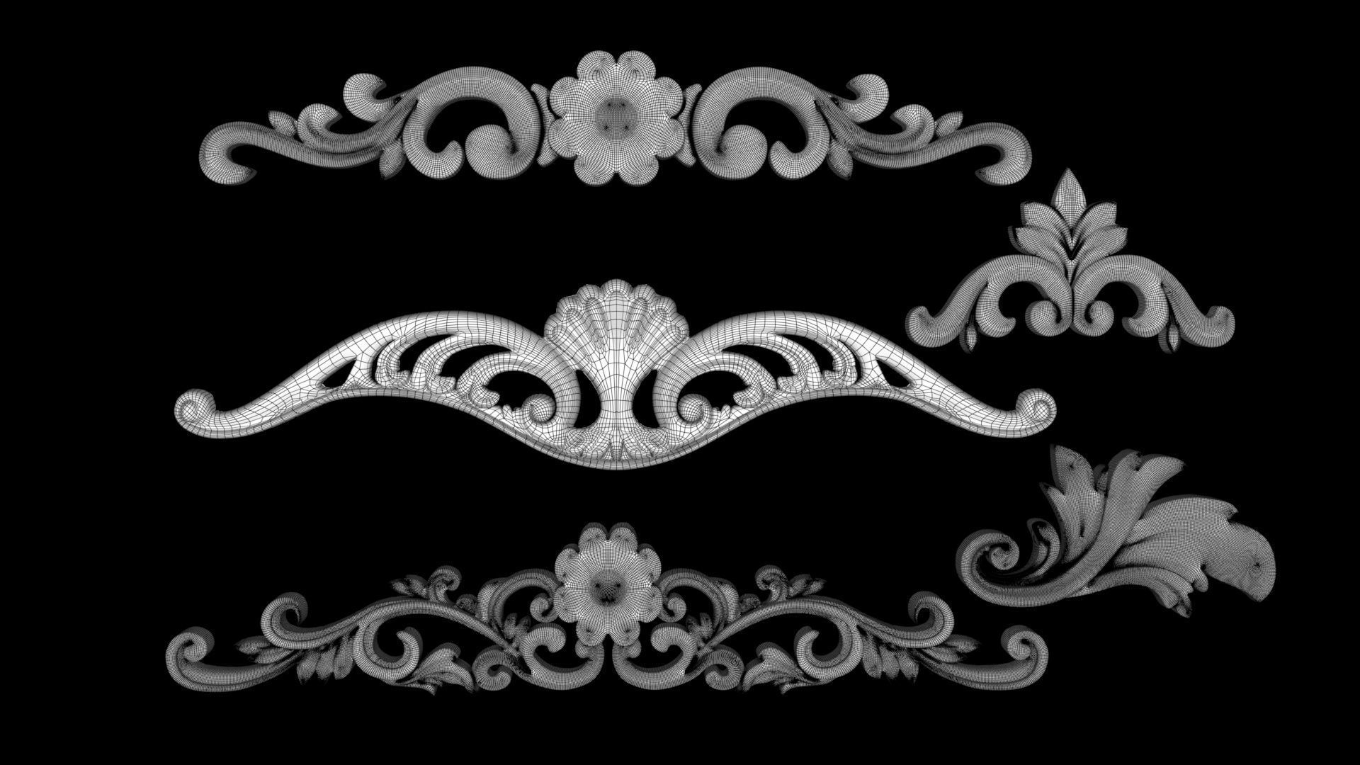 Gate Iron Flower Metal Art Decoration 3D model_12