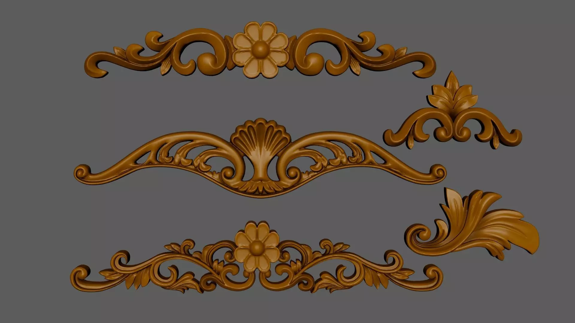 Gate Iron Flower Metal Art Decoration 3D model_0