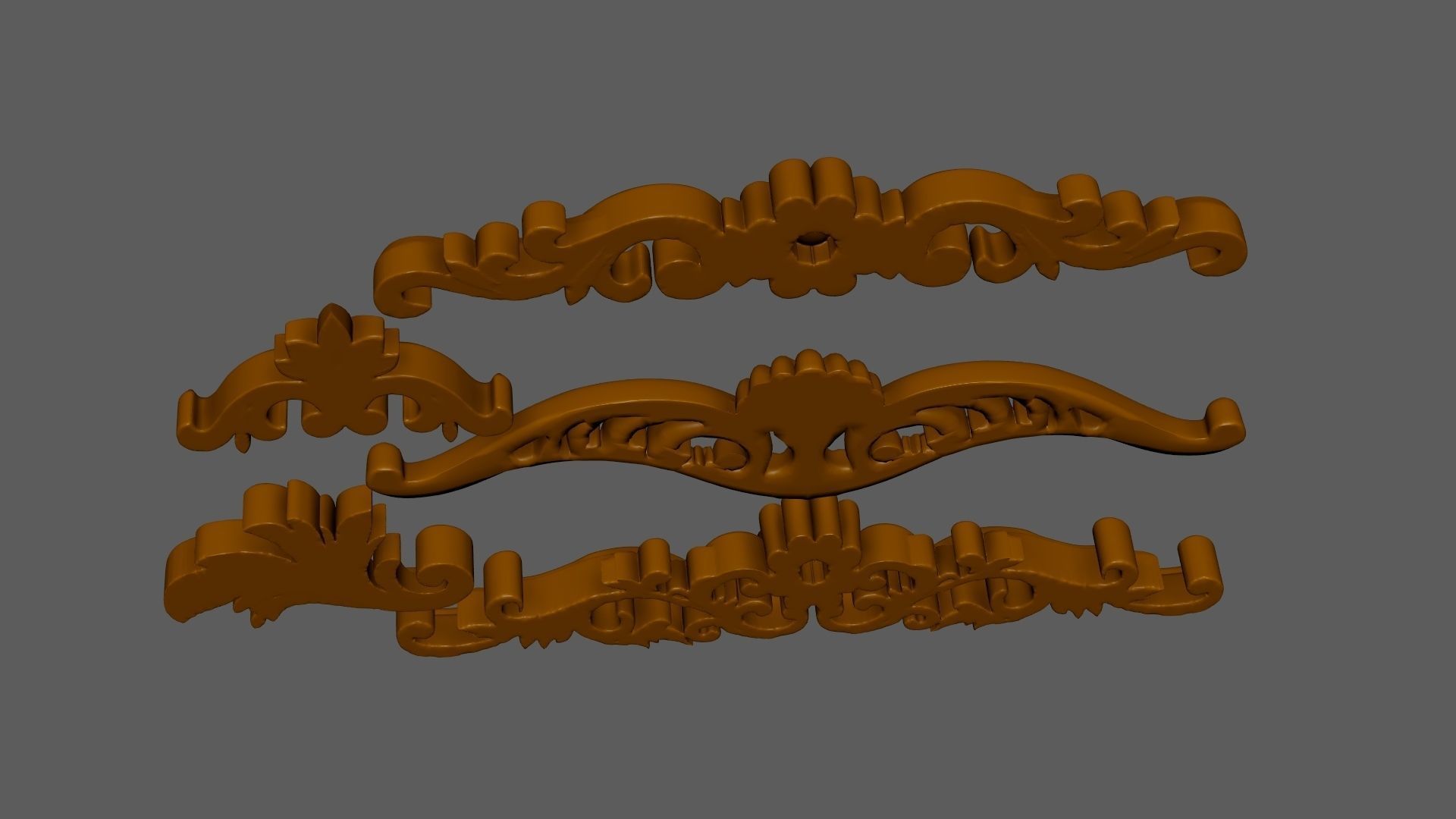 Gate Iron Flower Metal Art Decoration 3D model_7