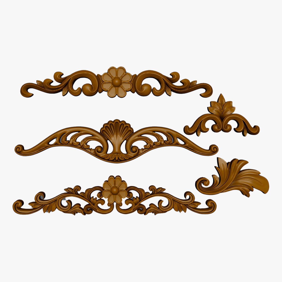 Gate Iron Flower Metal Art Decoration 3D model_11