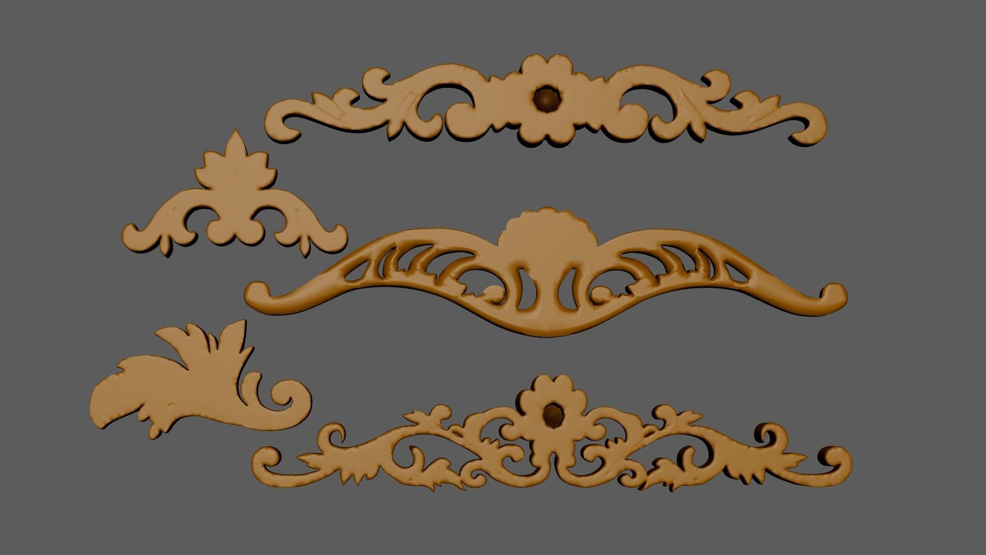 Gate Iron Flower Metal Art Decoration 3D model_6