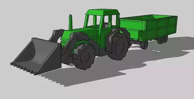 Farm Tractor Equipment Set 
