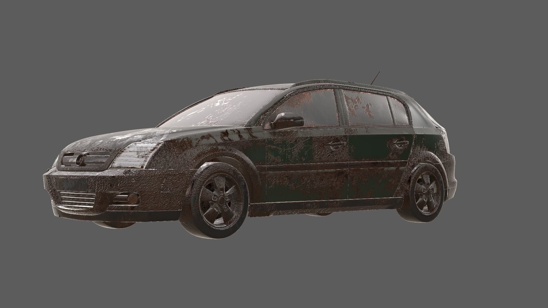 8k abandoned cars destroyed vehicles Low-poly 3D model_20