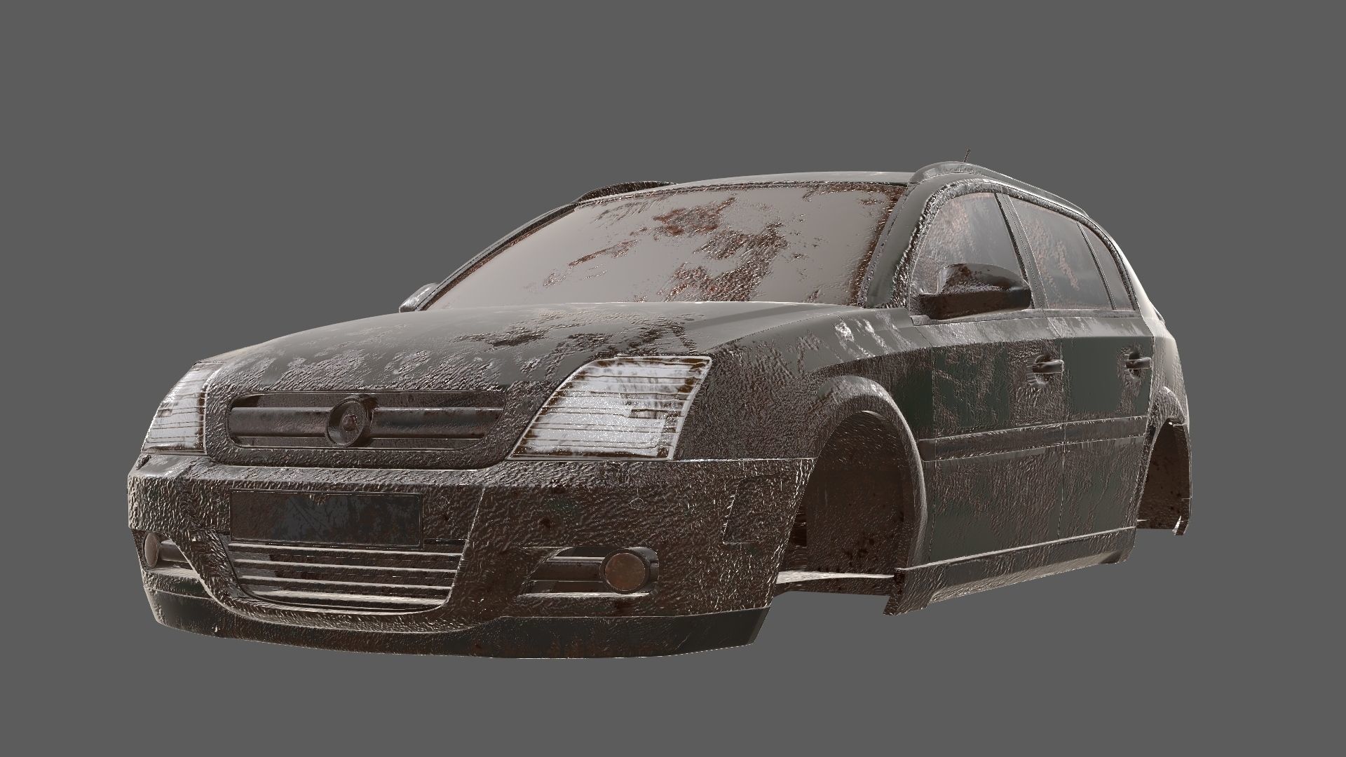 8k abandoned cars destroyed vehicles Low-poly 3D model_22
