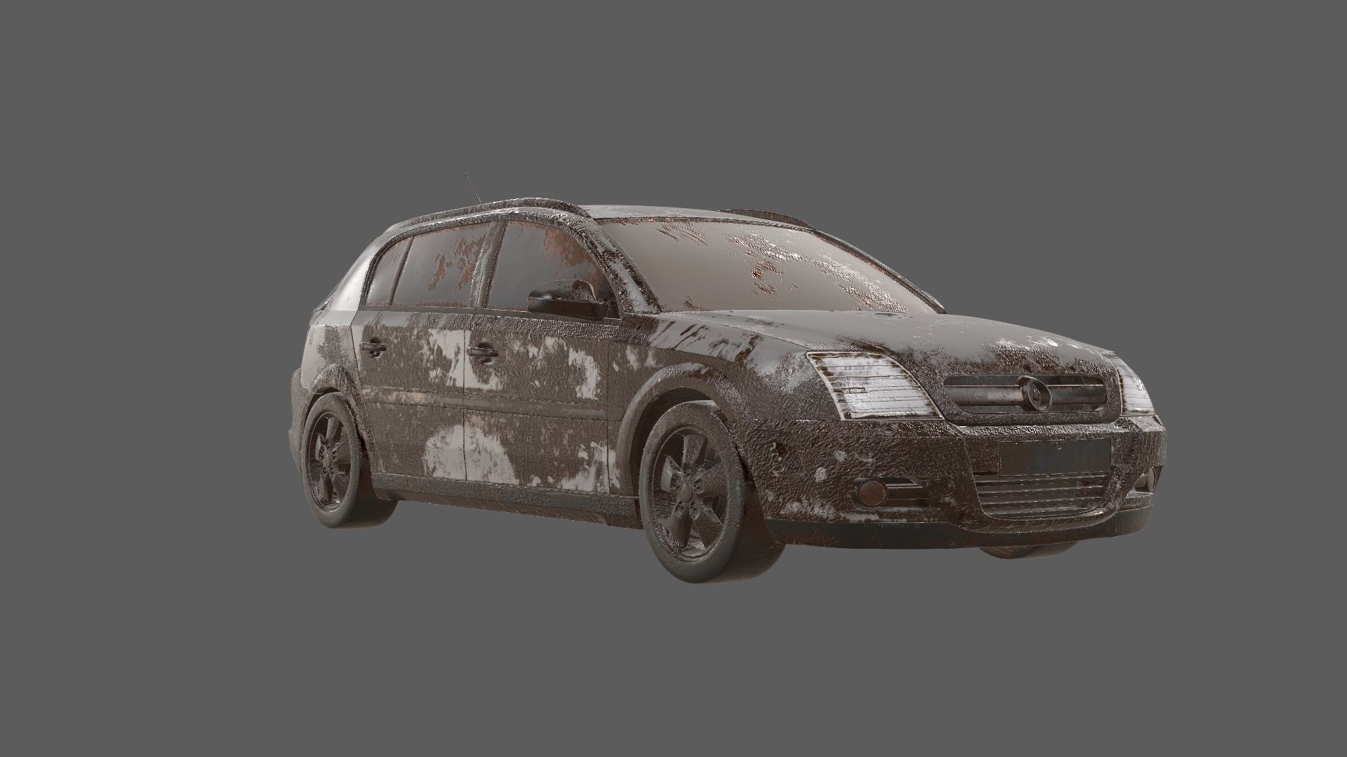 8k abandoned cars destroyed vehicles Low-poly 3D model_29