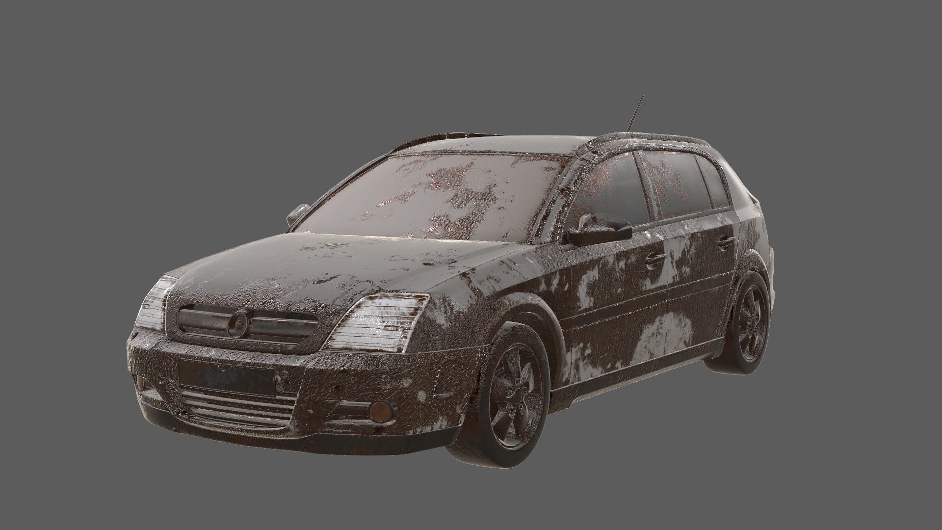8k abandoned cars destroyed vehicles Low-poly 3D model_23