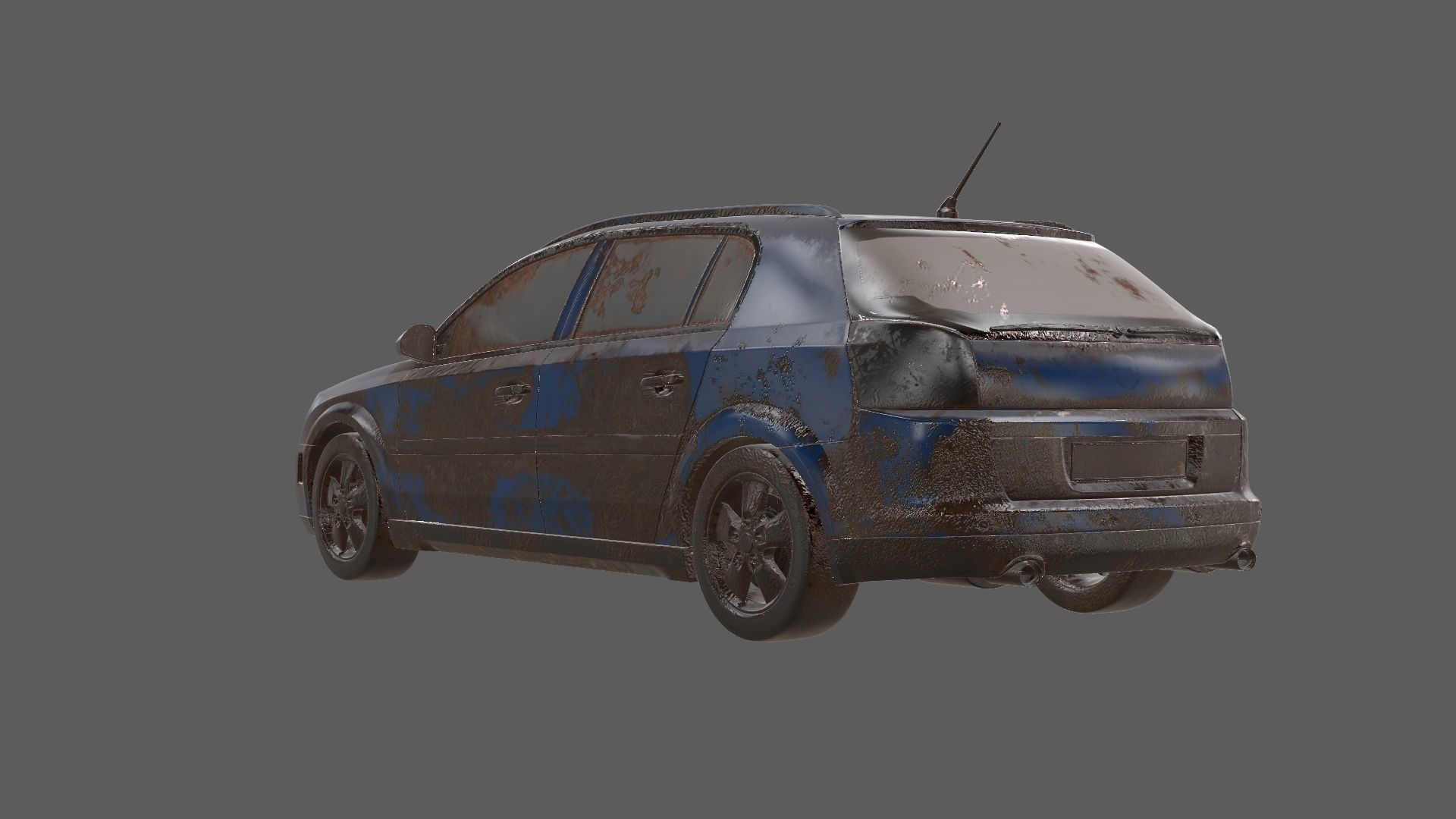 8k abandoned cars destroyed vehicles Low-poly 3D model_3