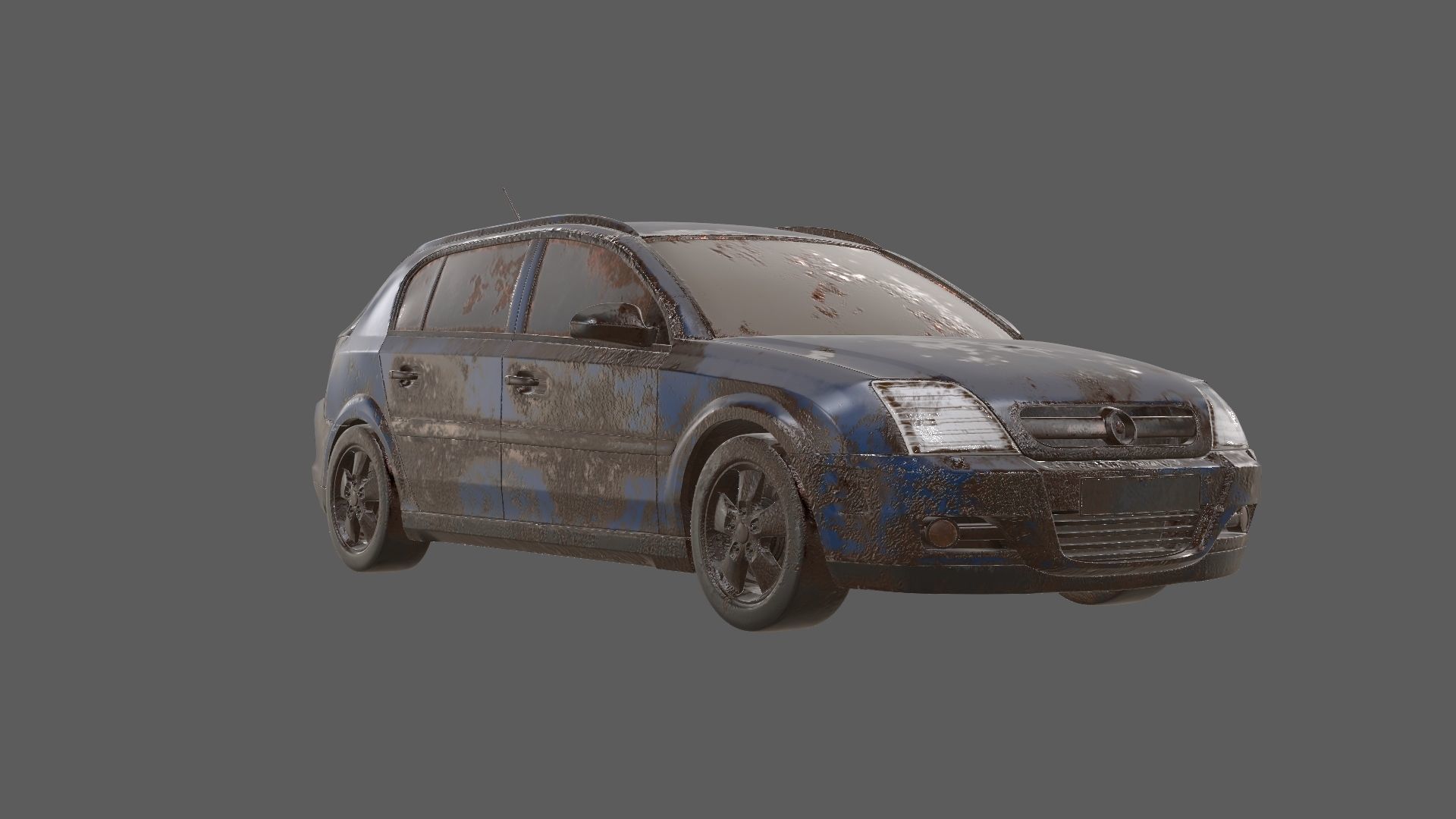 8k abandoned cars destroyed vehicles Low-poly 3D model_7