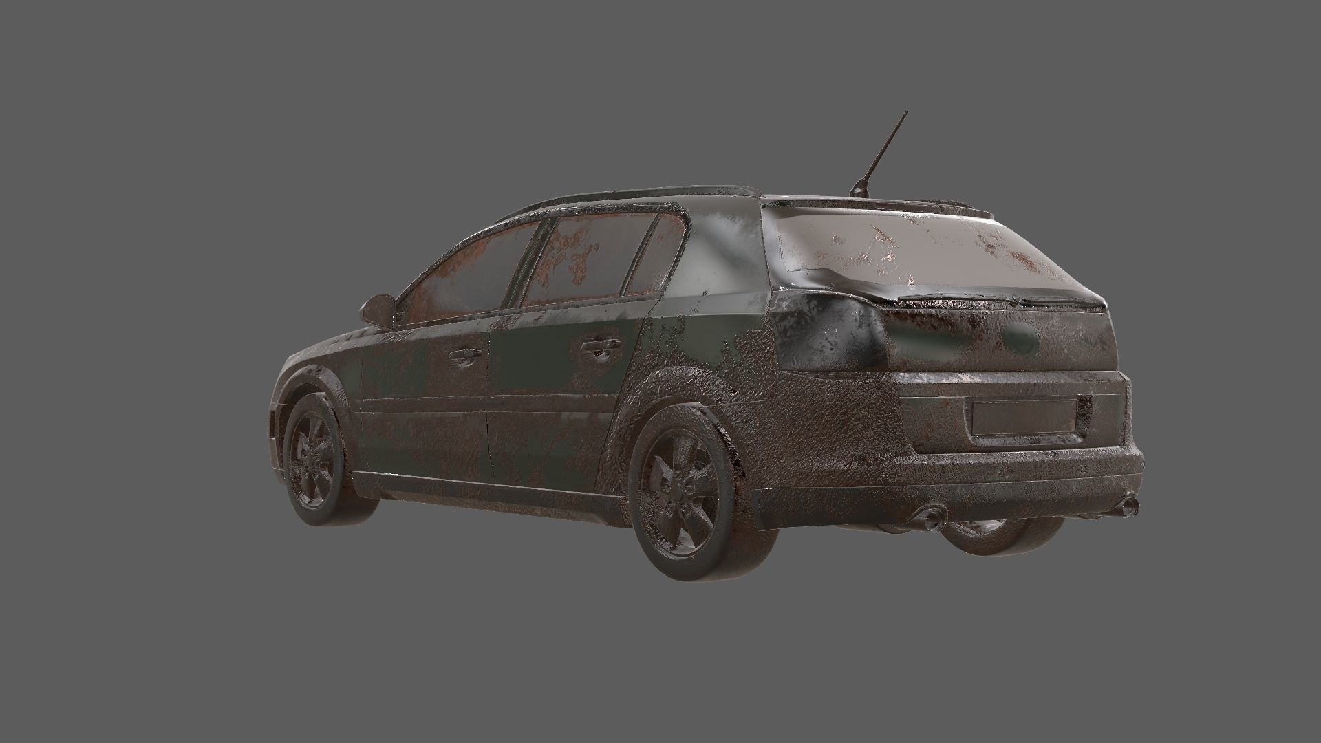 8k abandoned cars destroyed vehicles Low-poly 3D model_14